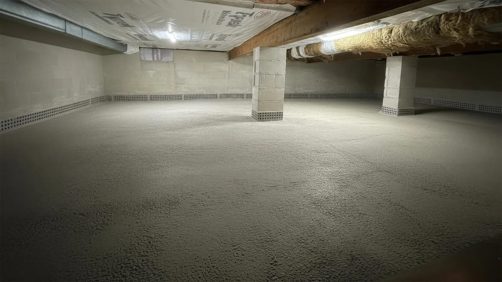 crawl space waterproofing before and after