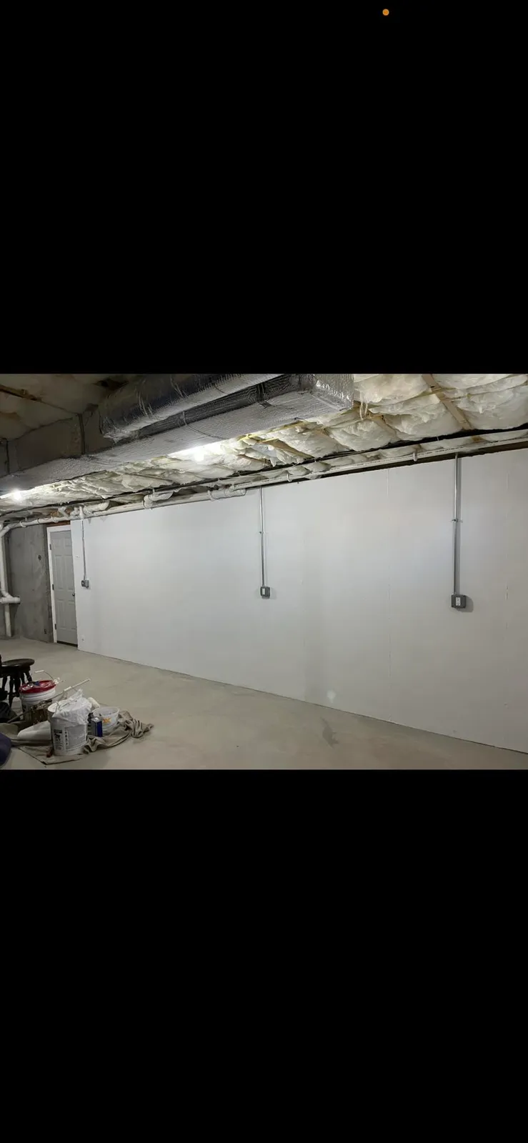 Basement lighting installation