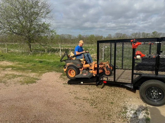 Loading equipment onto trailer