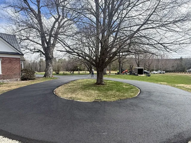 Circular driveway around a tree