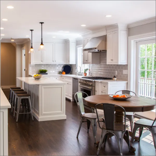 Beautiful remodeled kitchen with white cabinets