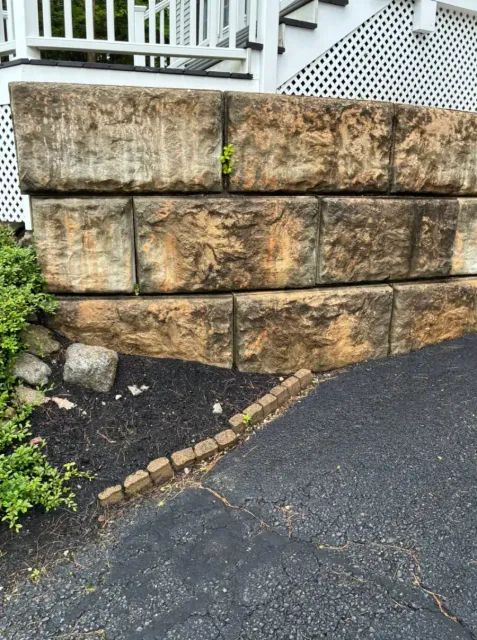 Before Retaining Wall Cleaning in Worcester County, MA — Pro Pressure Washing