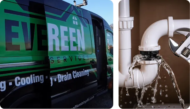 EVERGREEN Van and busted pipe
