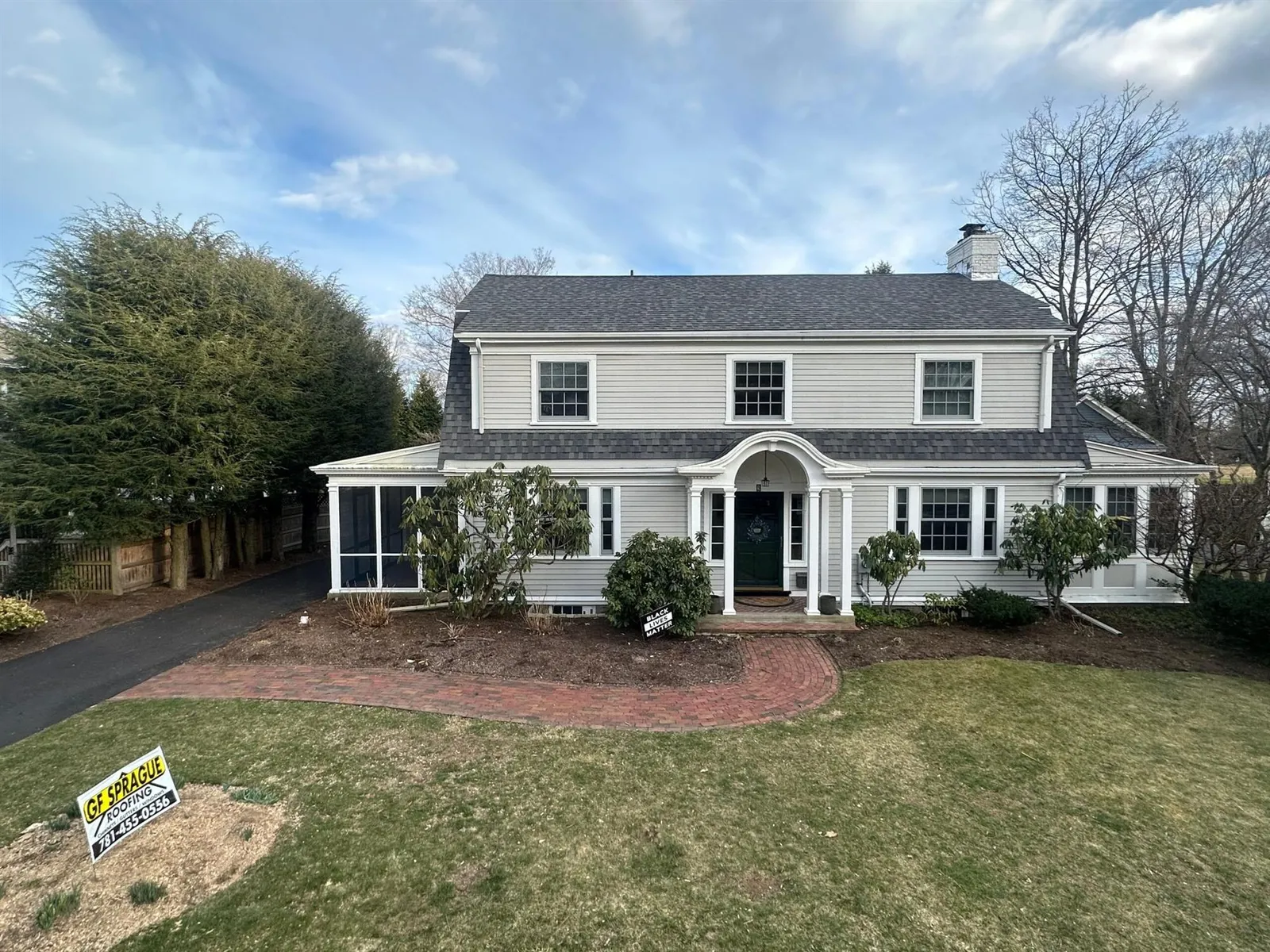 Completed roofing project on a Greater Boston home