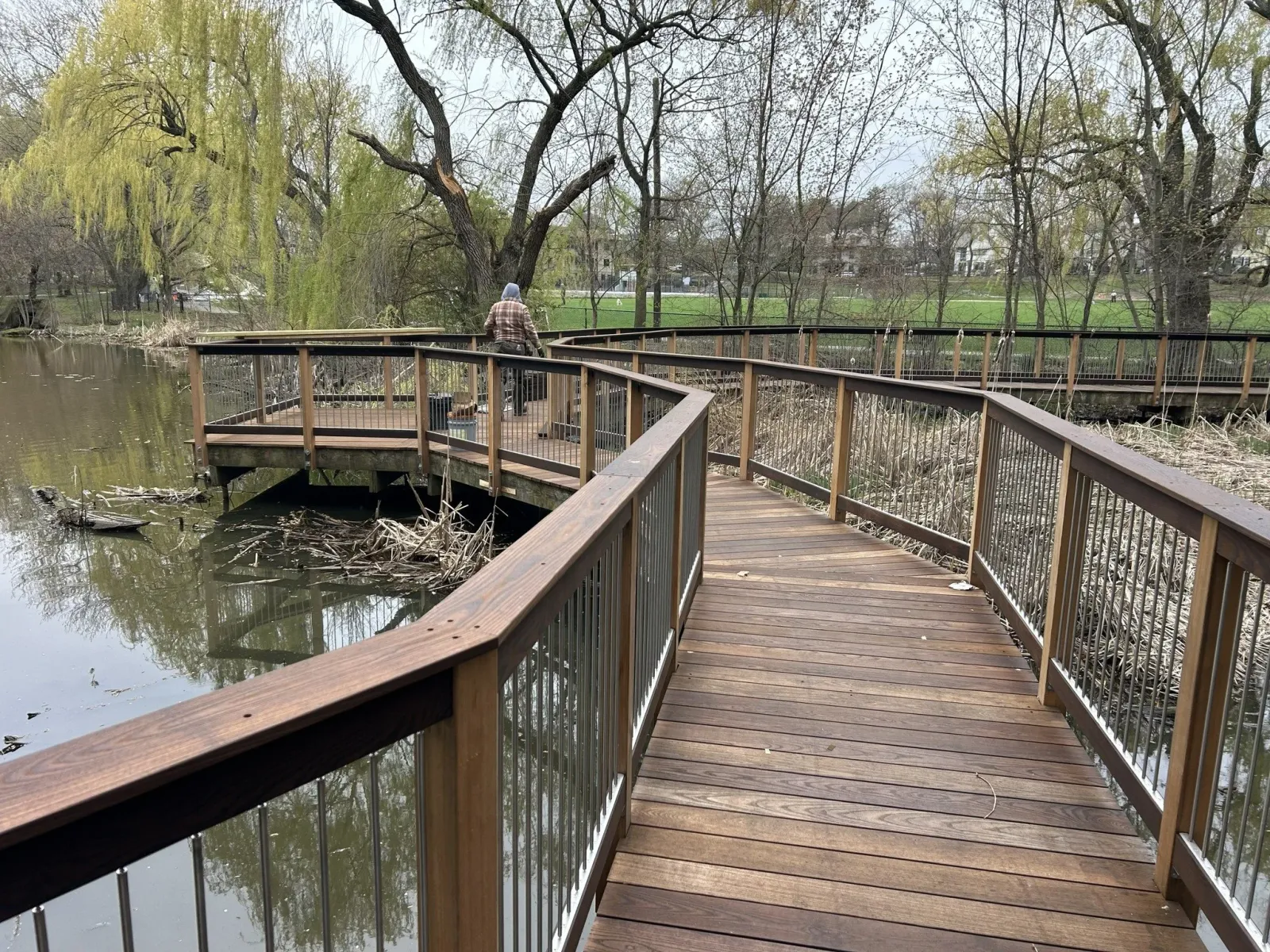 Amory Park in Brookline MA - Boardwalk is almost complete