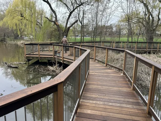 Amory Park in Brookline MA - Boardwalk is almost complete