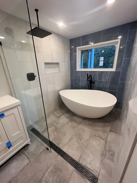 Free standing tub installation