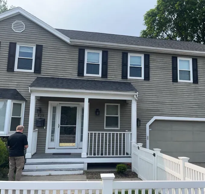 Needham Massachusetts home before siding replacement