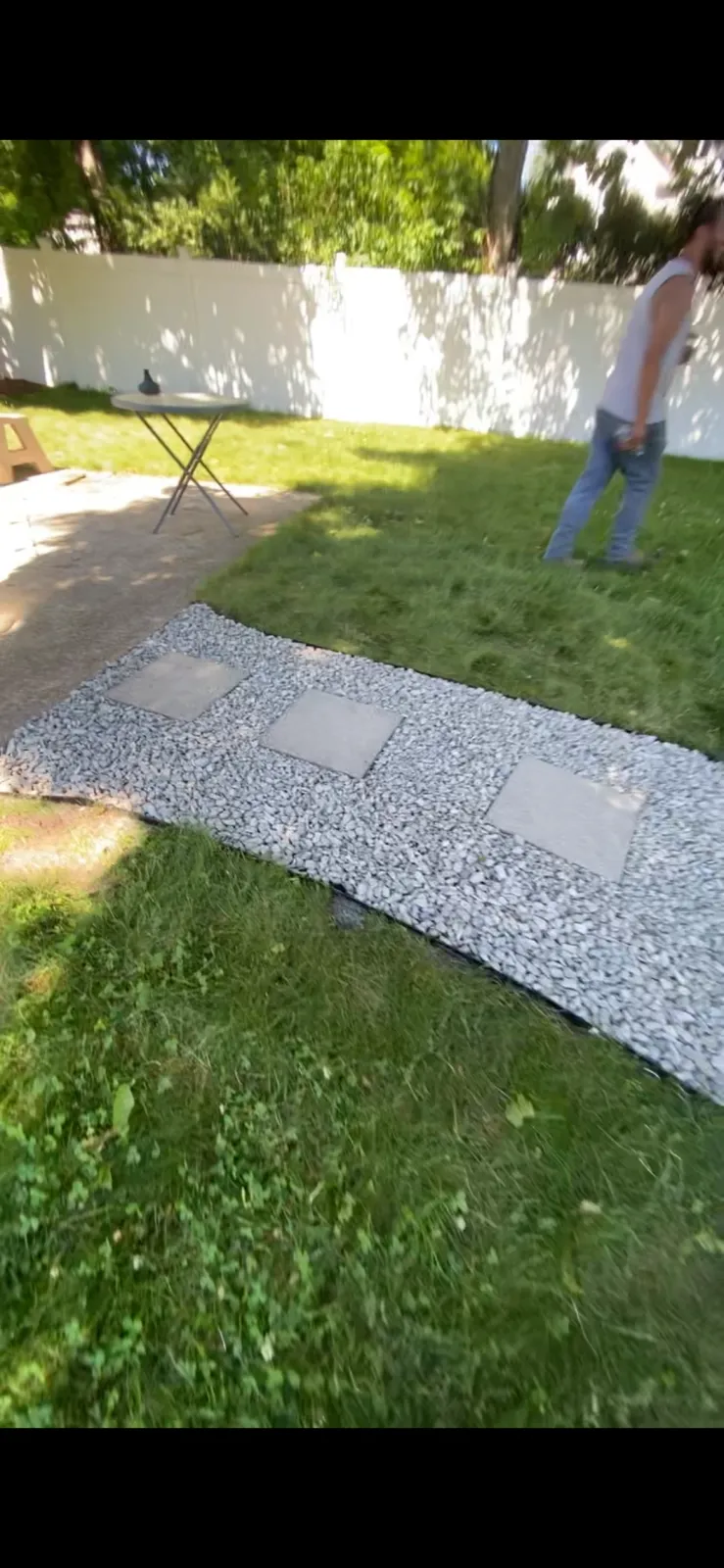Custom stone walkway landscape project