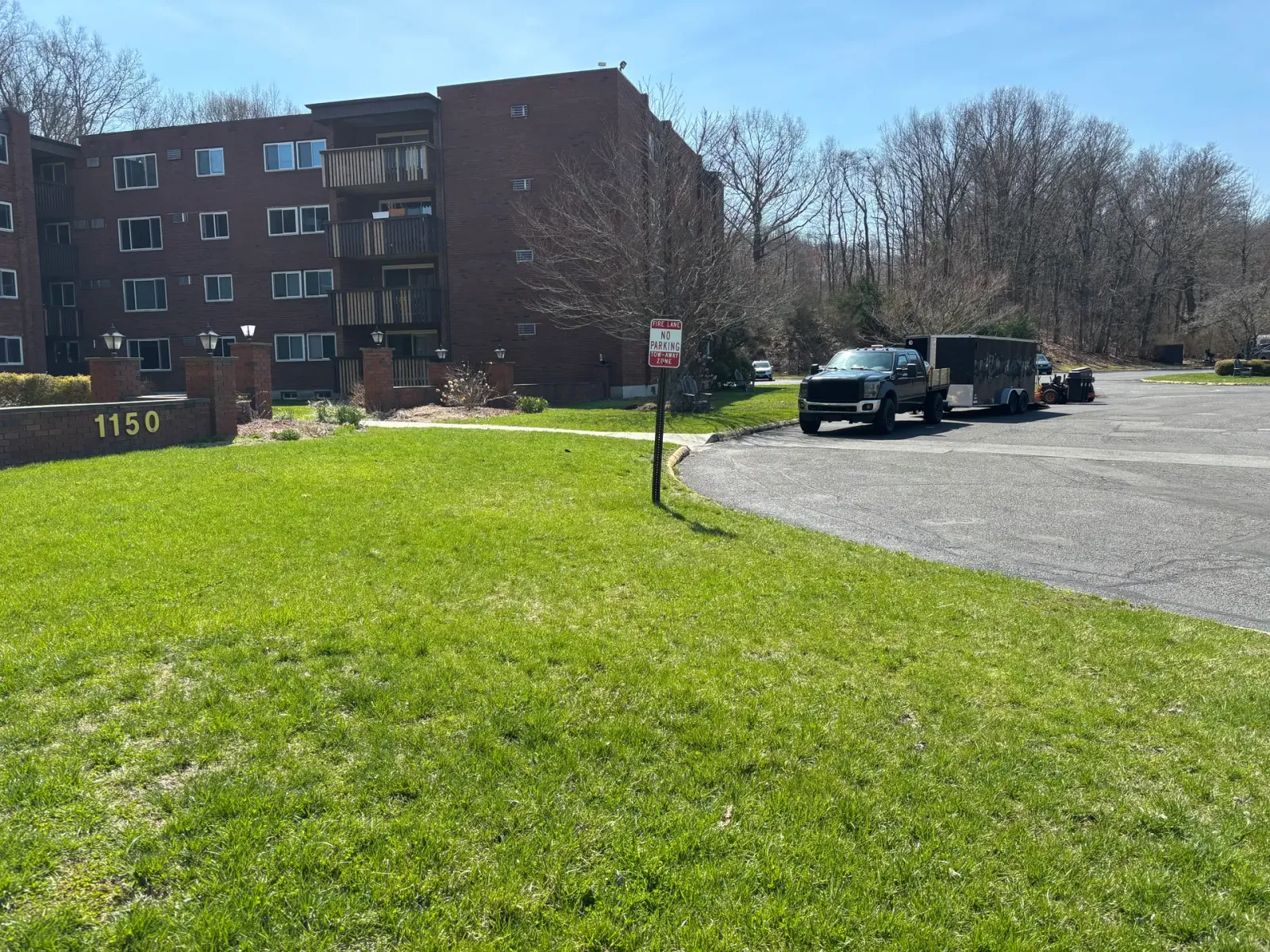Commercial apartment complex lawn maintenance in central Connecticut