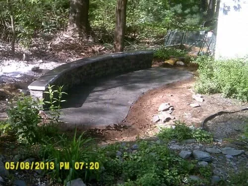Stone bench in North Attleboro, MA