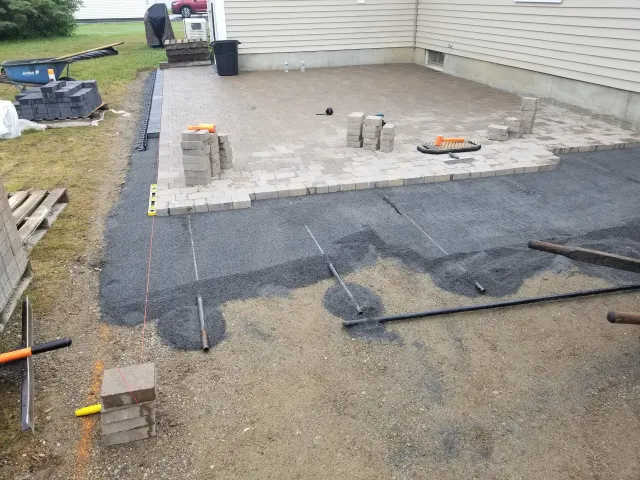 Installing Bricks at The Backyard — Kennebunk, ME — New England ABC