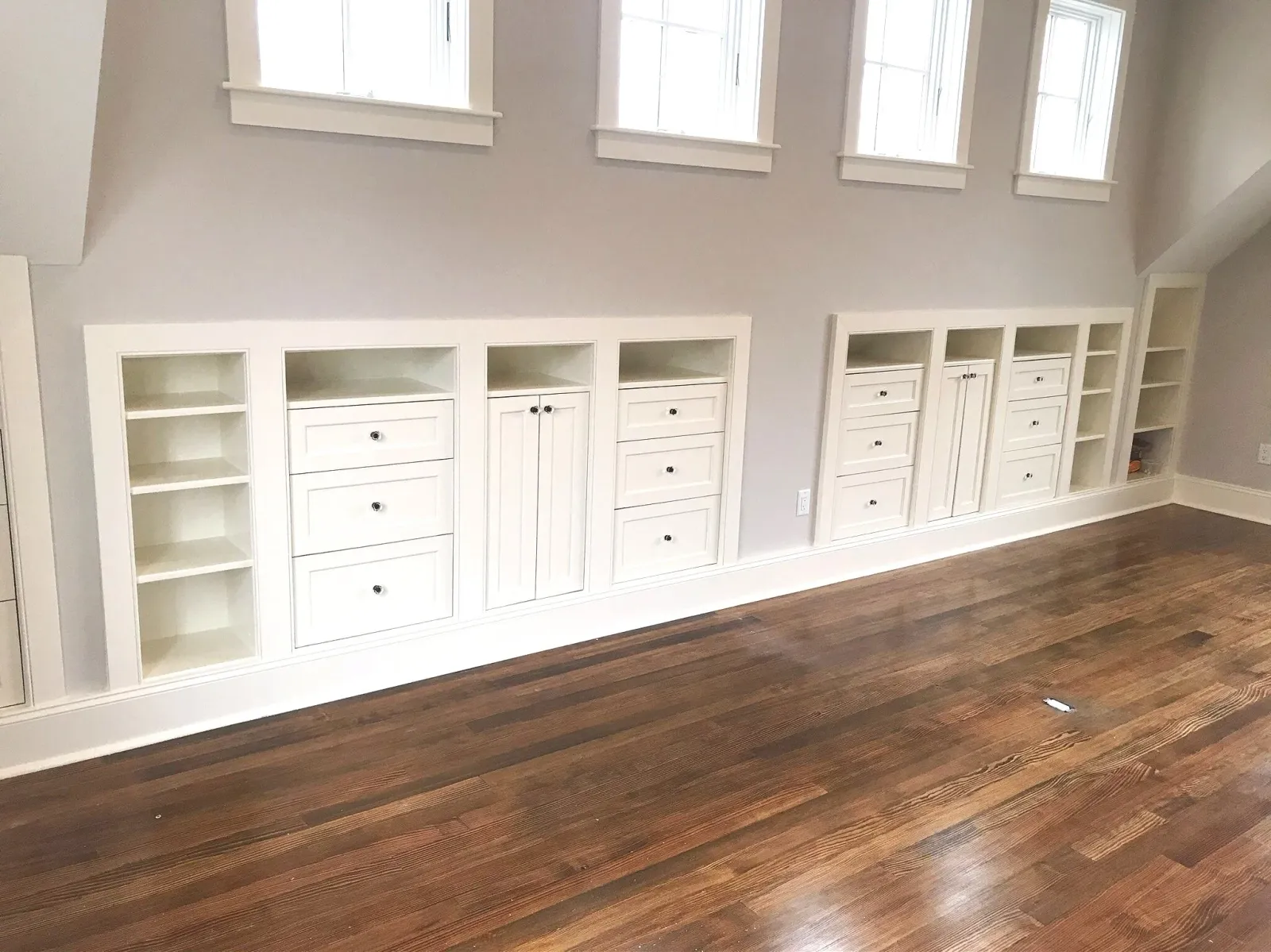 Builtins. All drawers, doors, and shelves made by us