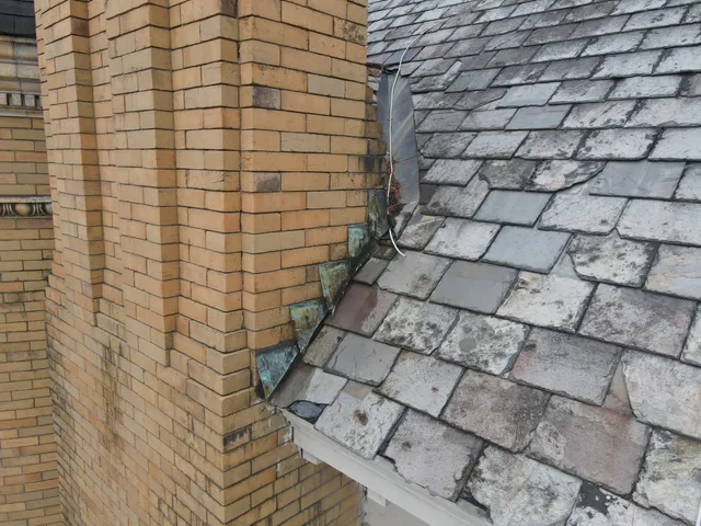 Slate roof repair completed