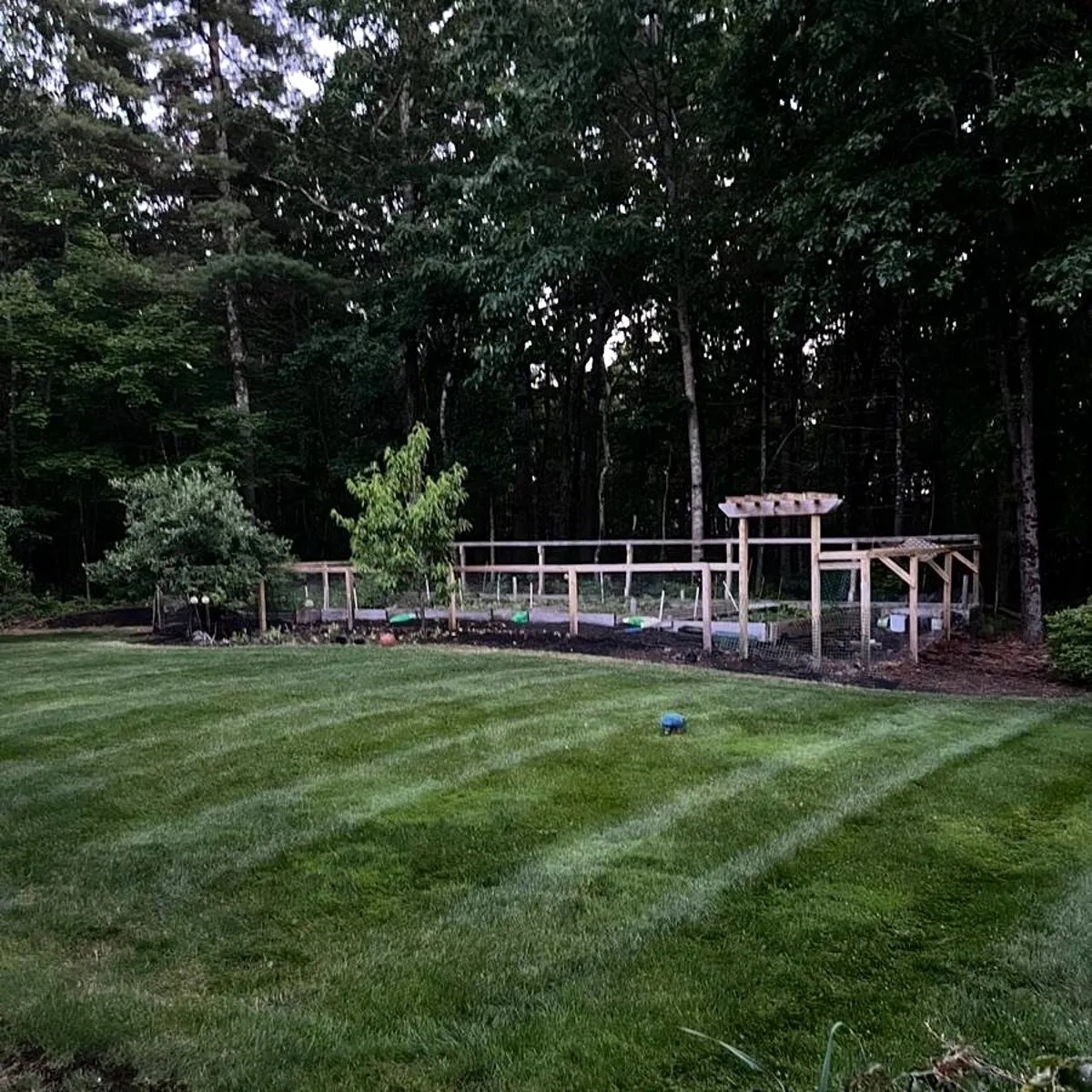 Newly installed fence and railing