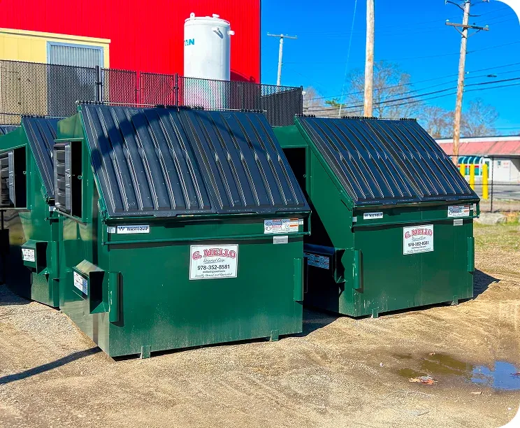 G. Mello front-load dumpsters at the facility