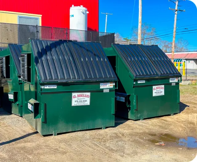 G. Mello front-load dumpsters at the facility