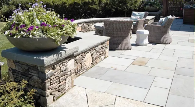 Stone patio and seating wall project