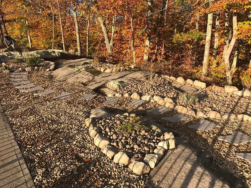 Stone garden and walkway.