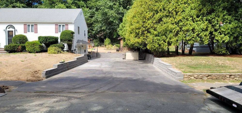 New driveway apron and walkway