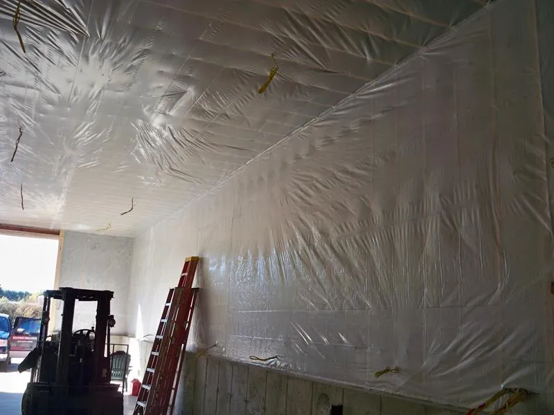 Completed insulation and vapor-barrier work on a Gauthier Insulation job