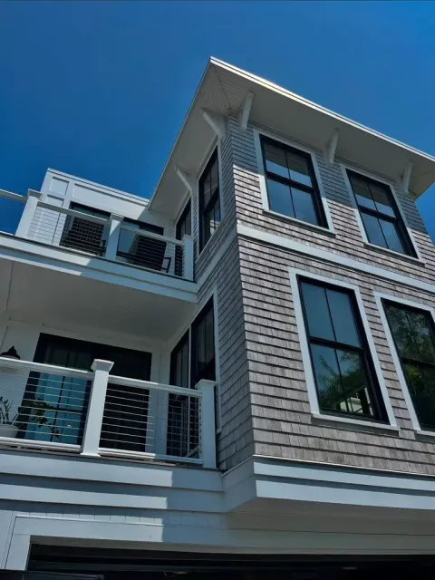 Front of a house with clean windows