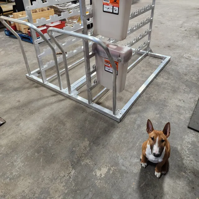 If youve ever been in a medical facility and have noticed these, they are made by us! These are all cleaned, QC'd by Ben (the dog) and off to powder coat!! We have a great working relationship with one of New England's biggest medical waste disposal company. Contact us for all your welding and Fabrication needs! #medical #medicalwaste #welding #millerwelders #fabrication #madeinct #madeinusa