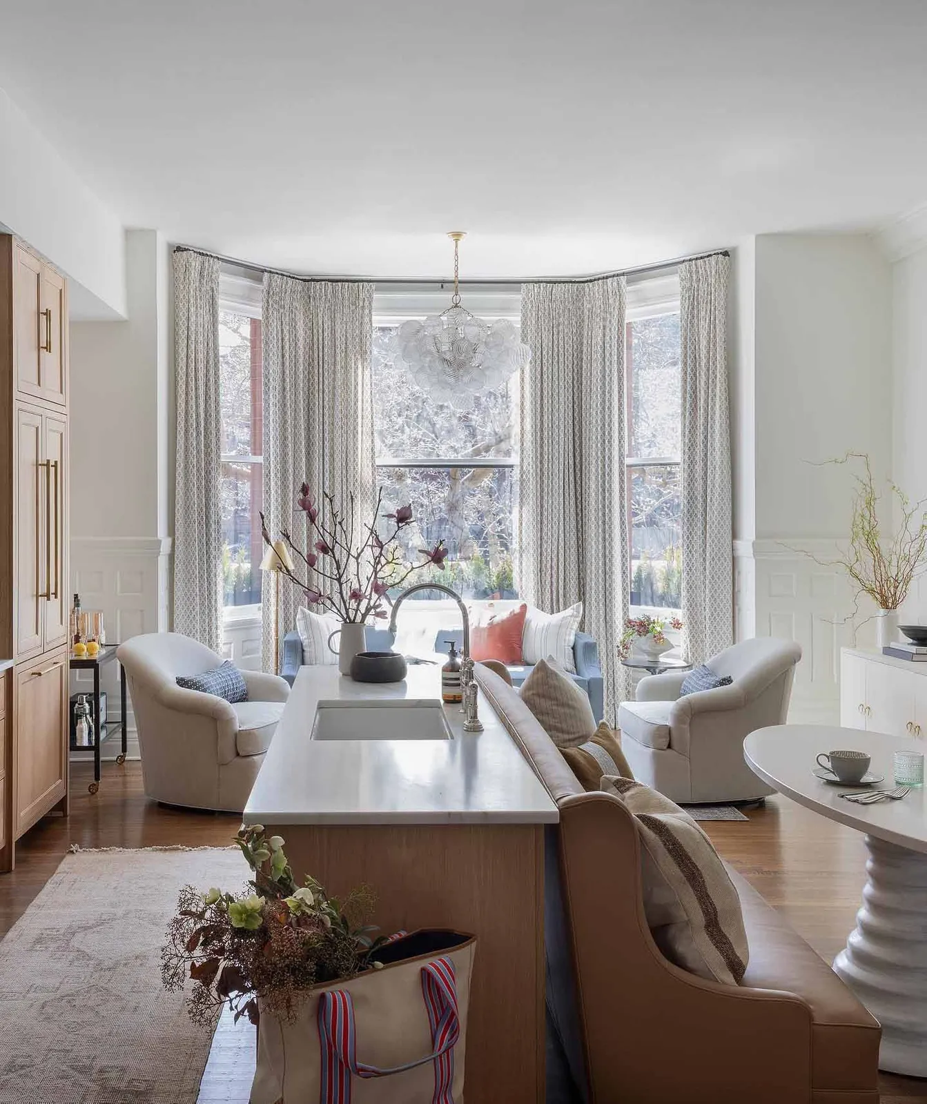 Open-plan living and kitchen remodel, after