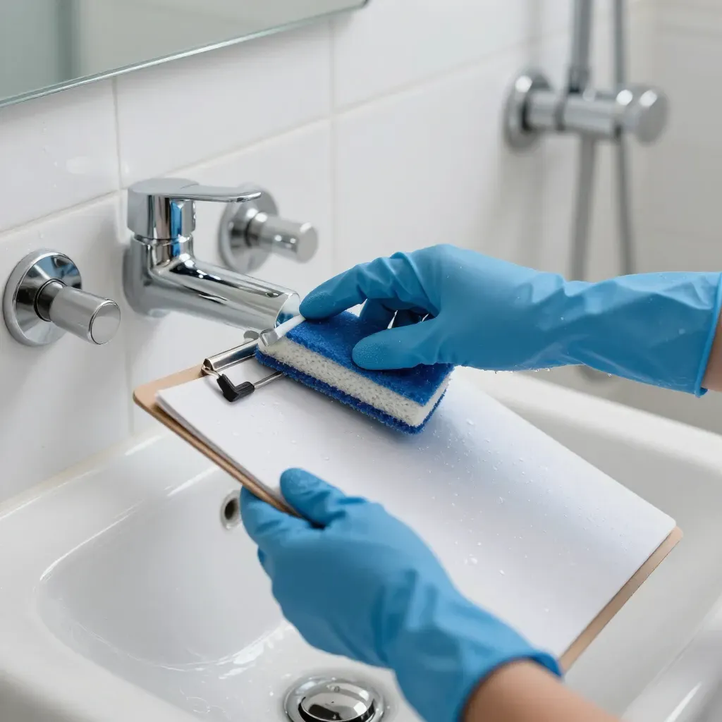 A deep cleaning crew restoring a bathroom to a bright, spotless finish.