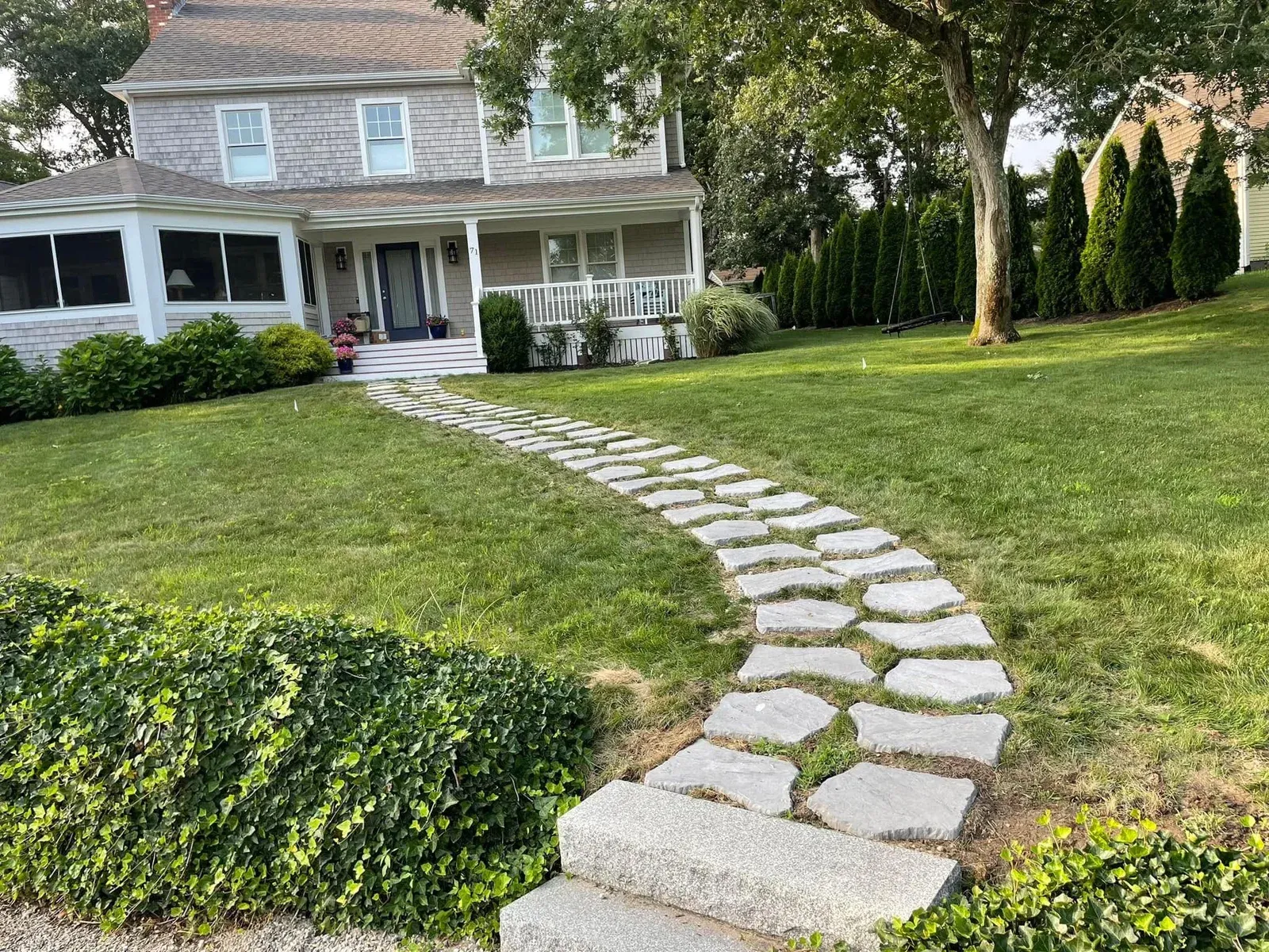 nice house with paver walkway