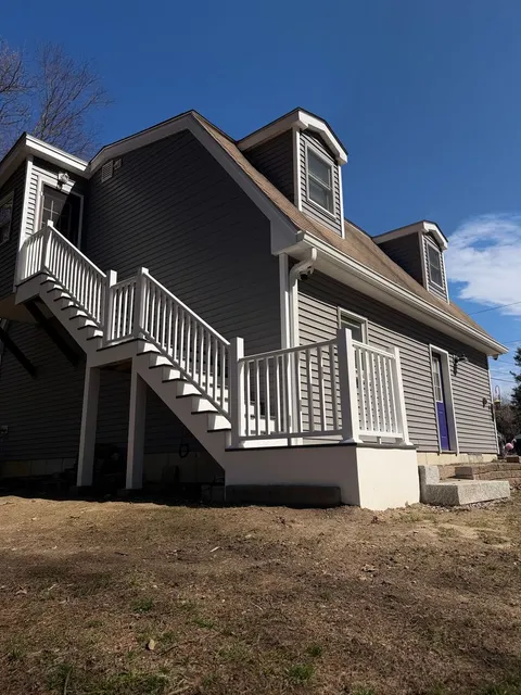 Exterior stairs and landing, completed