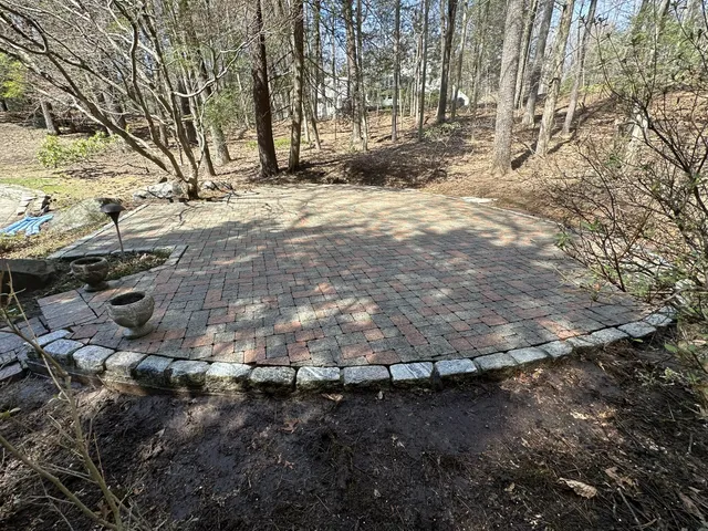 Clean paver patio after Eagle's pressure washing