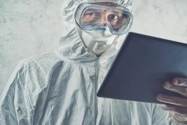 asbestos testing in progress