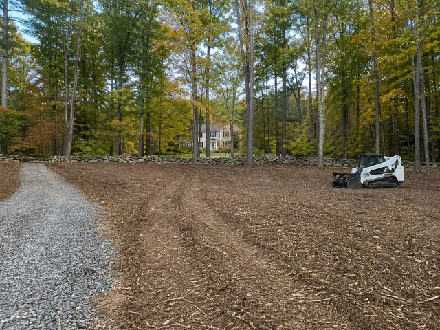 A cleared parcel, back to usable ground, with the ground intact. Hennessey Tree & Landscape.