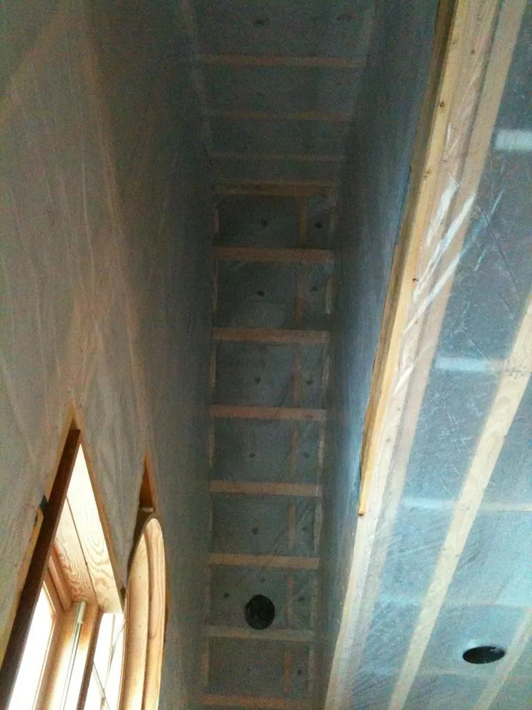 Completed insulation and vapor-barrier work on a Gauthier Insulation job