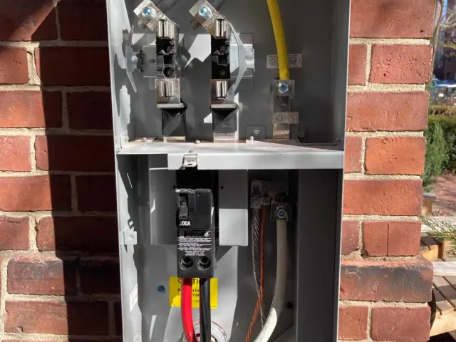 electrical panel on exterior building