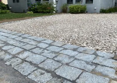 Cobblestone Apron and Crushed Seashell Driveway Installation | Fairhaven, MA
