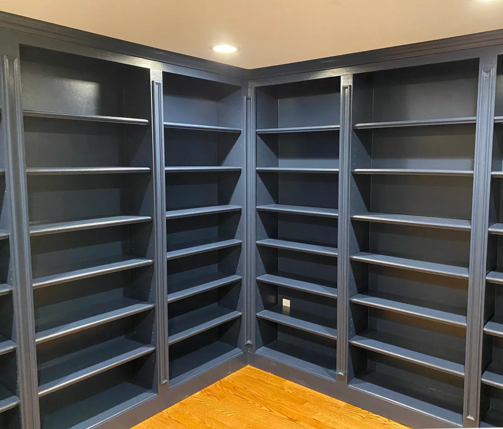 A portion of the shelving I created for the client's office to house his extensive book collection