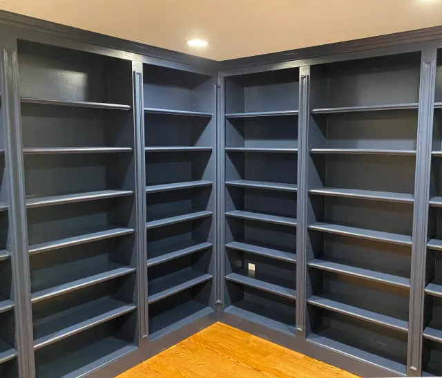 A portion of the shelving I created for the client's office to house his extensive book collection