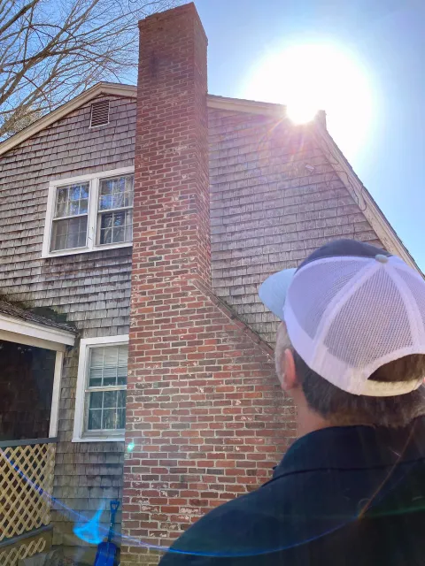 Inspection of exterior chimney structure