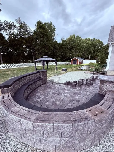 Paver patio in progress