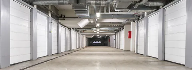 Secure storage facility with multiple units, offered by an NYC professional moving company.