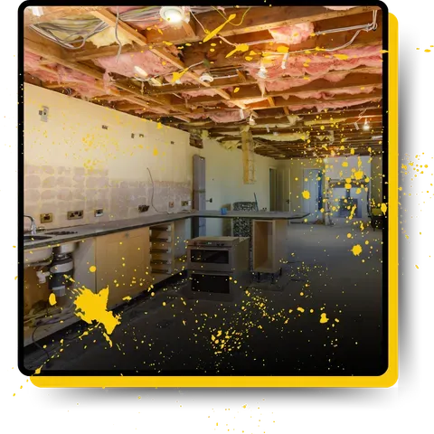 A demolished kitchen