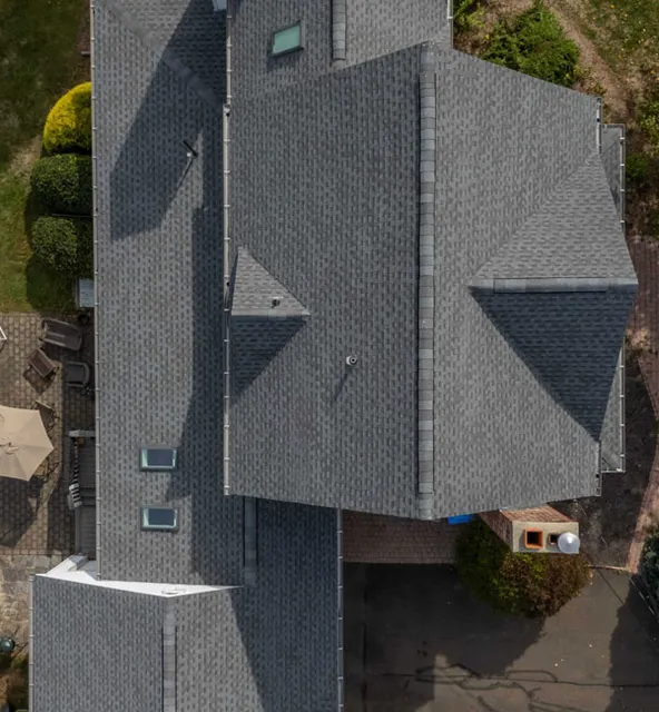 Aerial view of roof
