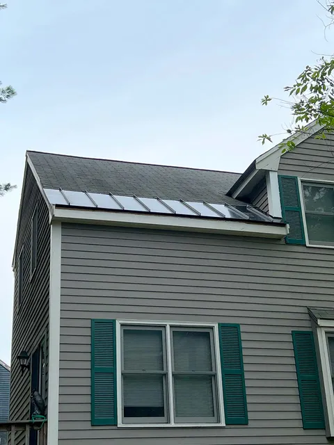 Roof with ice panels