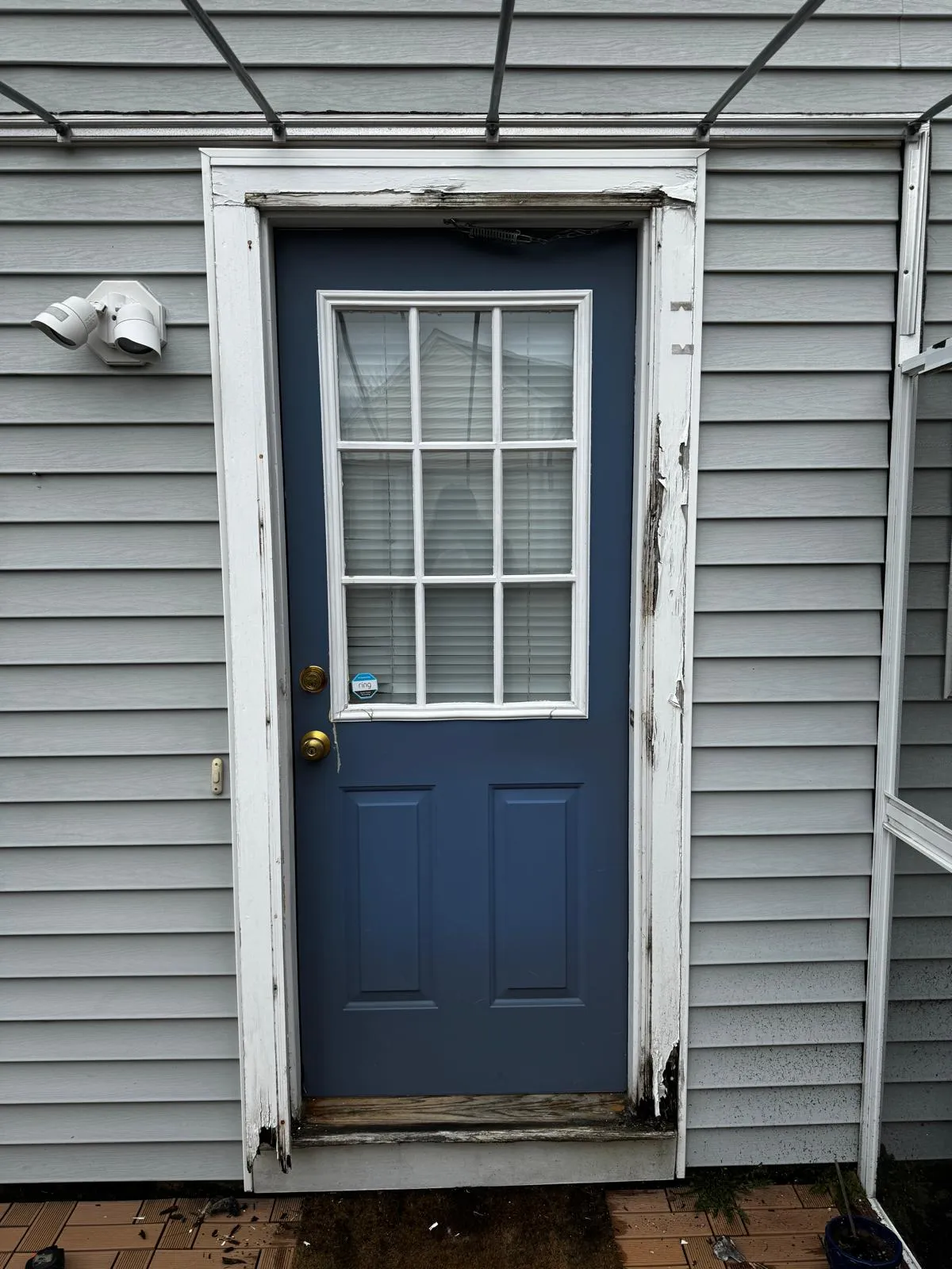 Entrance door before painting
