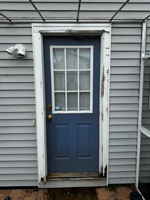 Entrance door before painting