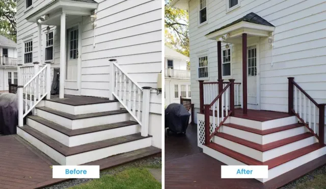 before and after photos of an Entryway in Newton