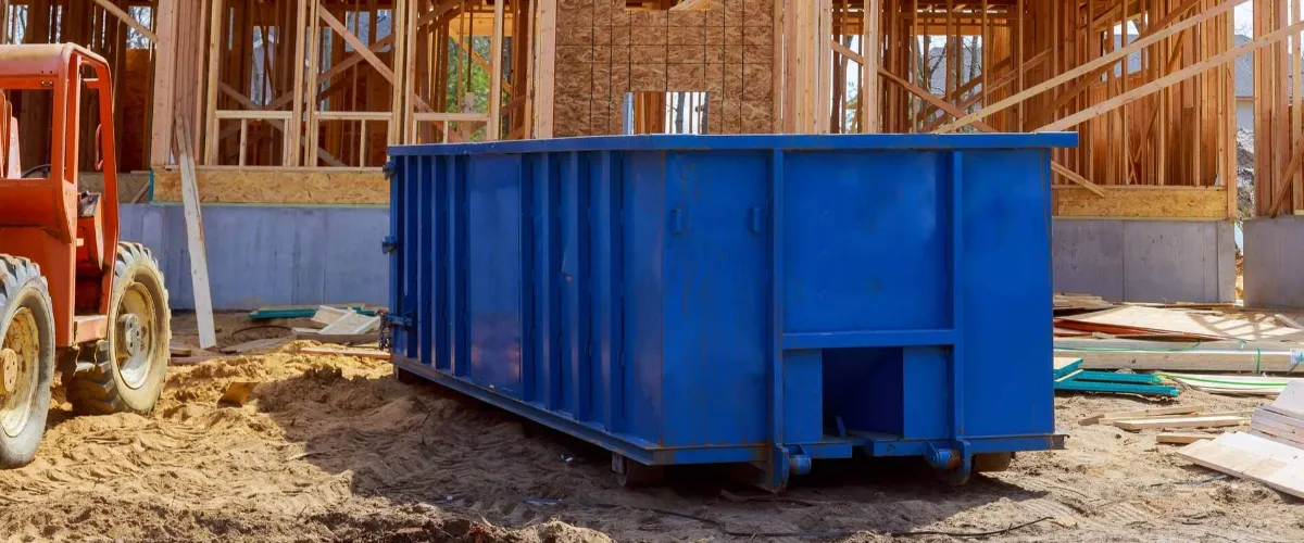 dumpster at a construction site
