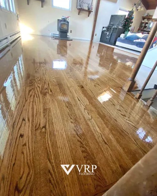 Luxury vinyl plank floor installed in a Connecticut residence